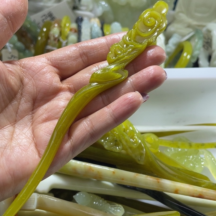 岫玉未镶嵌发簪发簪