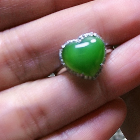 和田玉戒指银S925镶嵌