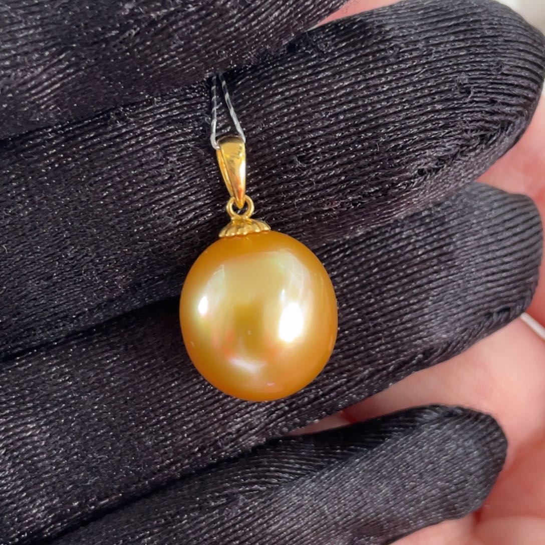 吊坠(不含链)海水珍珠18K金镶嵌13.0mm