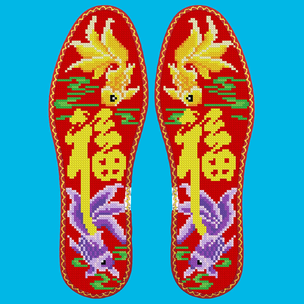 （福鱼)微瑕小格十字绣鞋垫套装现货现发（粉丝福利）