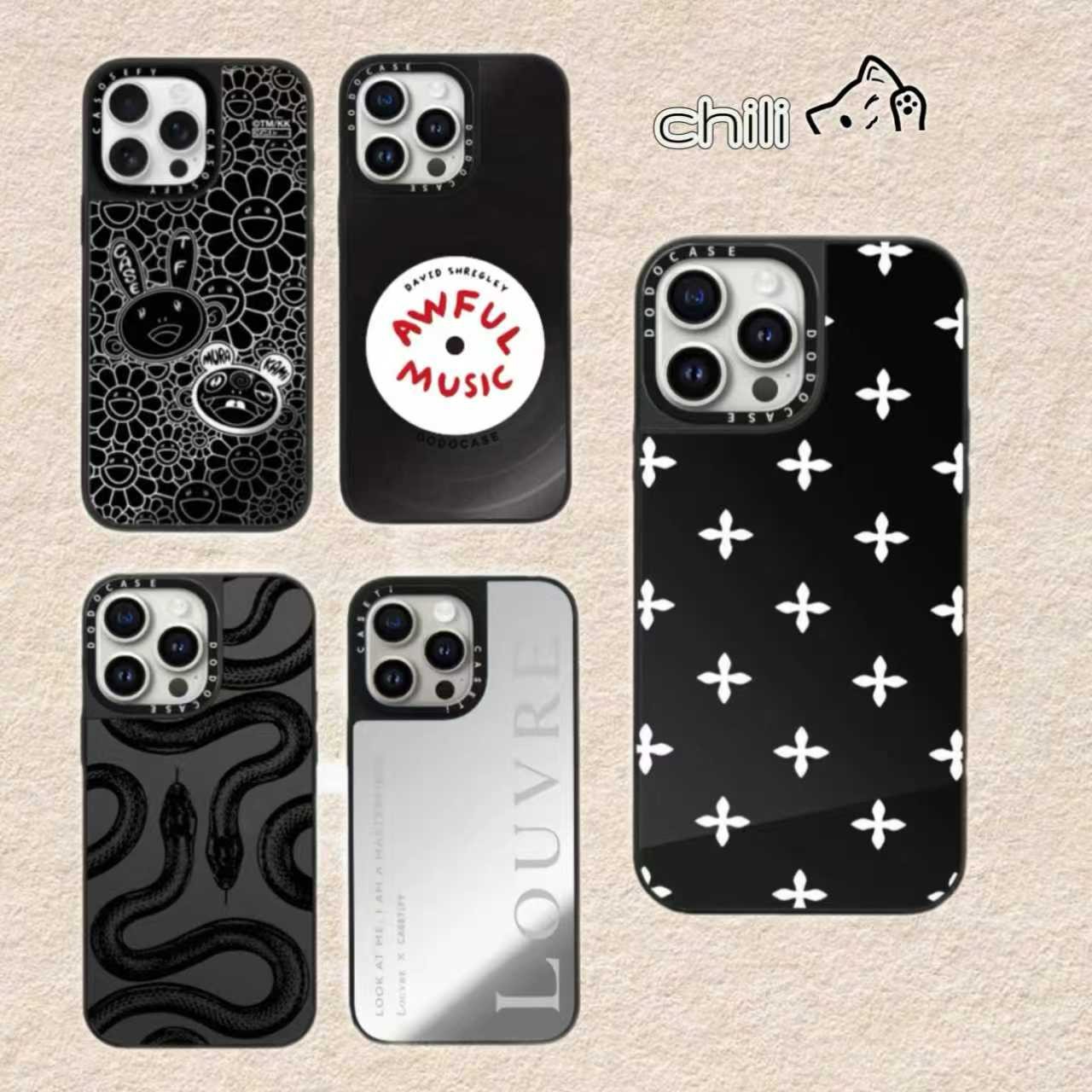 【高级黑色系】CASE潮牌超高版本镜面适用于苹果全系列手机保护壳