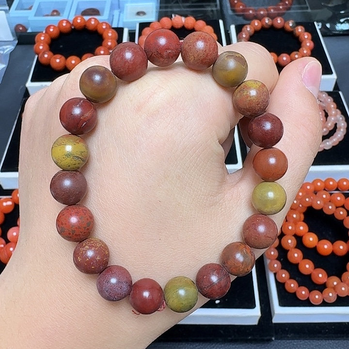 南红玛瑙未镶嵌鸡血包浆战国红10mm29.2g