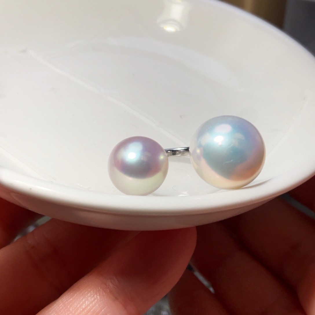 银S925镶嵌戒指淡水珍珠