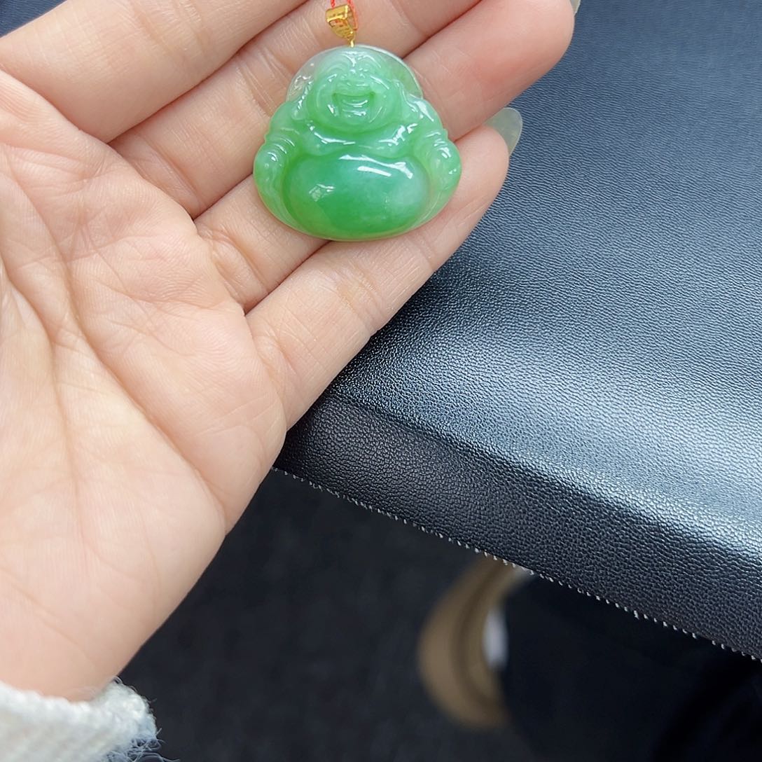 翡翠颈饰18K金镶嵌天然缅料A货