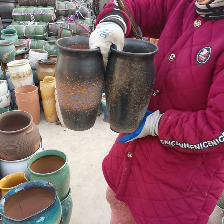 红陶口14高26两个