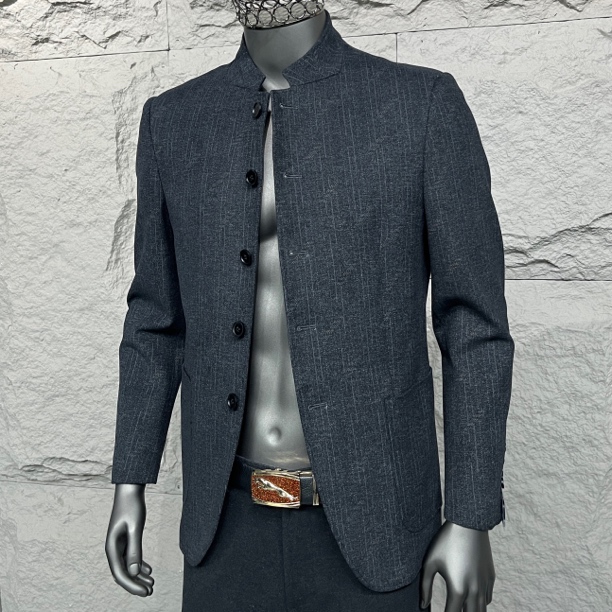 【仝邦精工版】8666-1高端秋冬季立领中山型休闲中国风商务西服上衣