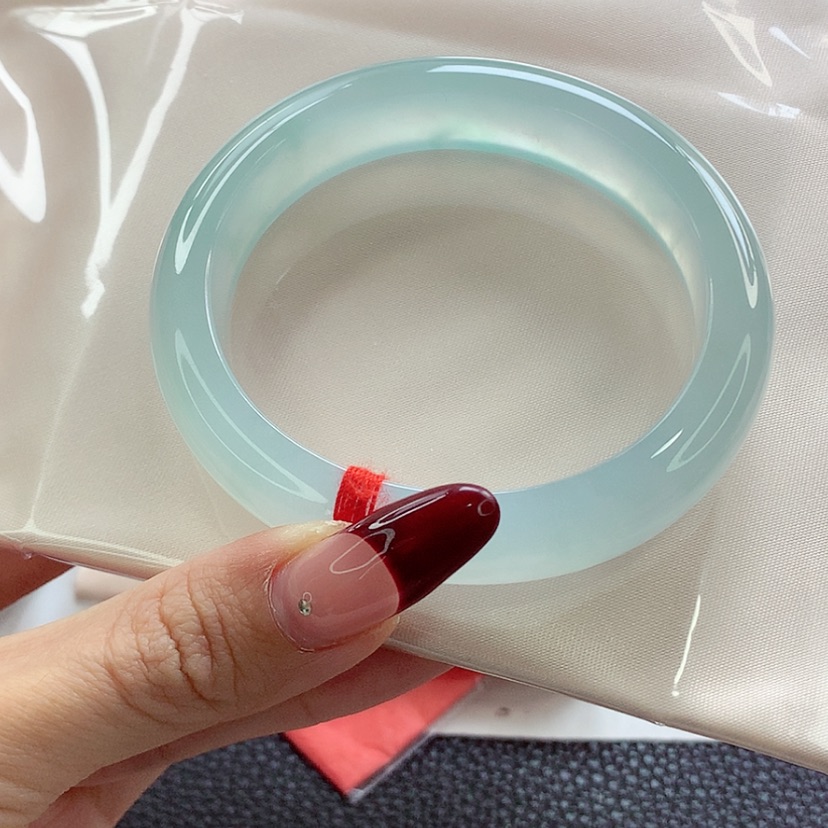 【闪购商品】翡翠手镯（贵妃镯）未镶嵌54.3冰蓝毕业种水至纯至净 灵