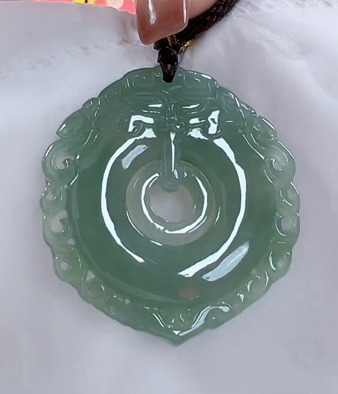 天然翡翠A货仿古平安扣（多样性发货发其一）宽37-38高40+厚5-8送绳