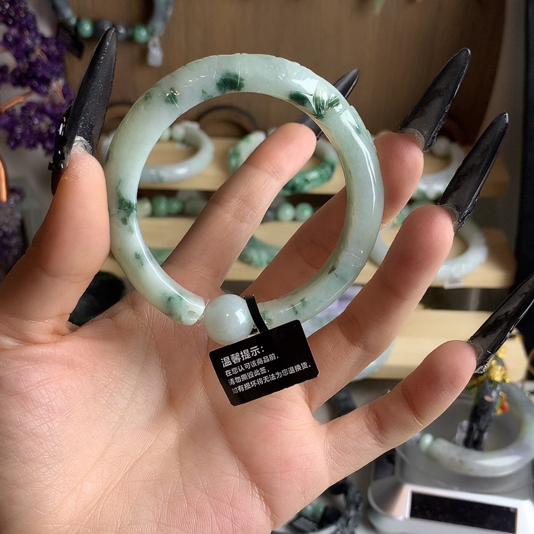 软***子翡翠未镶嵌手镯飘花手镯手镯手镯