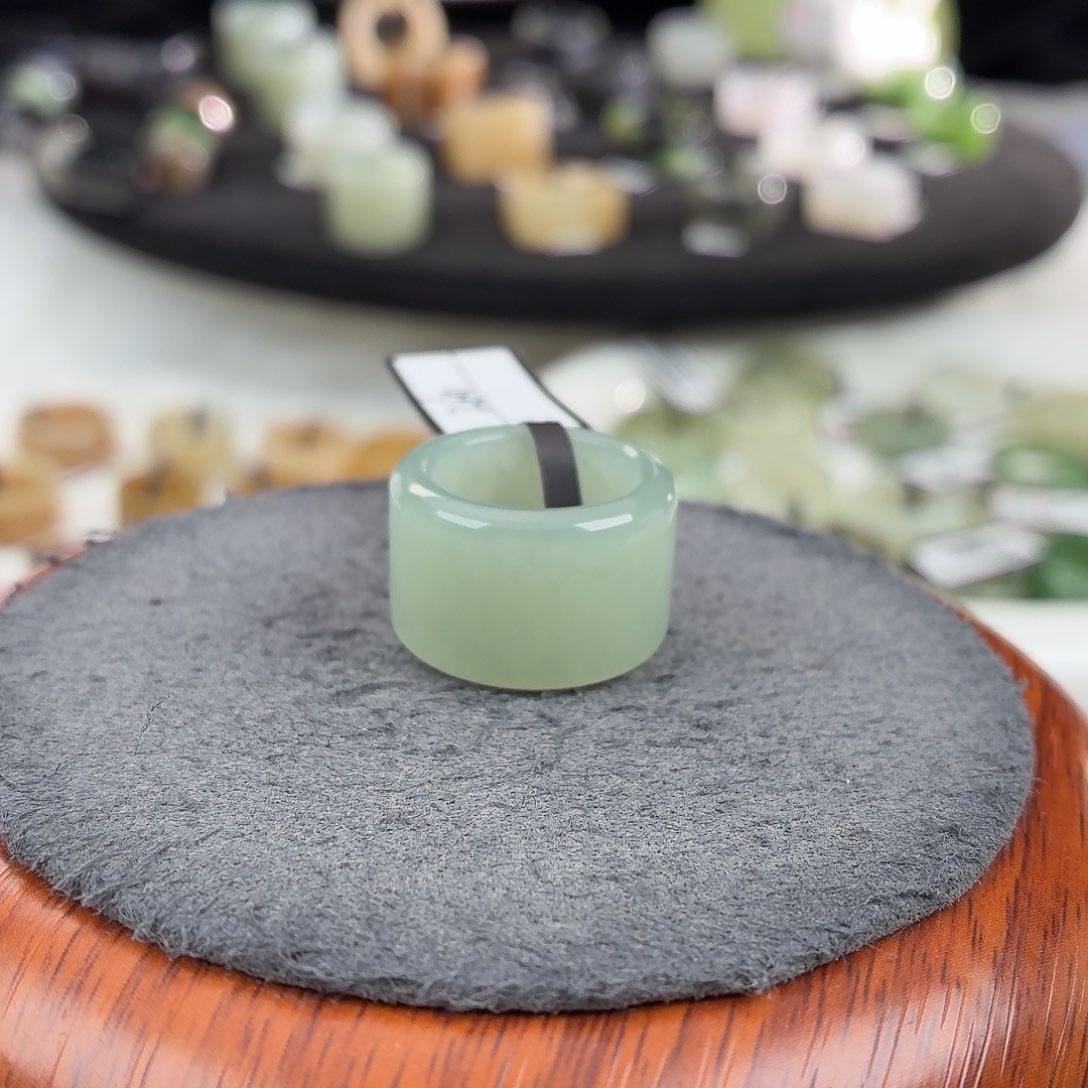 和田玉未镶嵌戒指b23冰青圆切15.1不退换