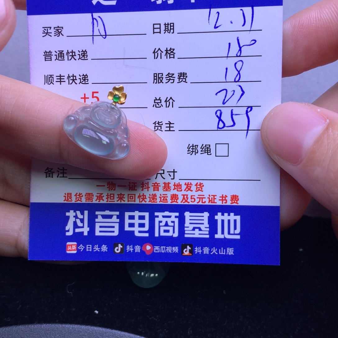 颈饰18K金镶嵌翡翠阿****2