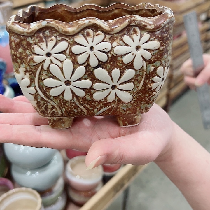 有孔.凑满10元发货多肉陶瓷花盆！