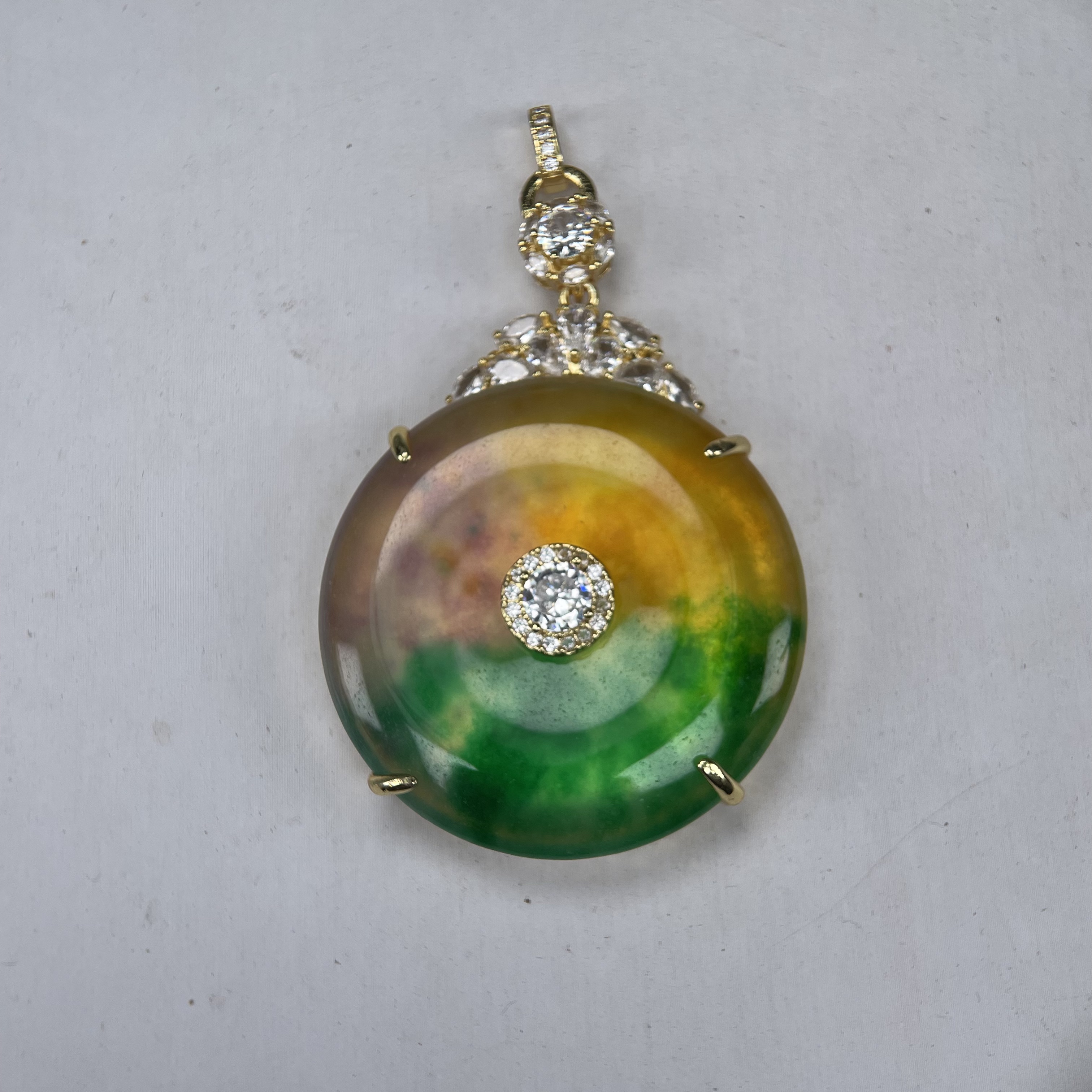 A879黄绿平安扣吊坠时尚百搭女款多样发货其一