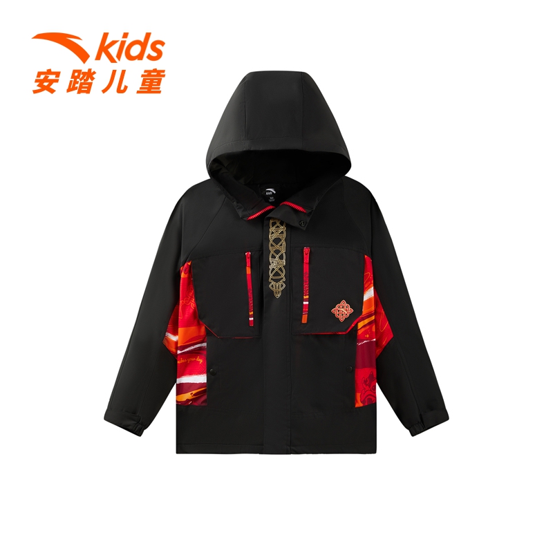 B57 安踏儿童男女童新年龙服摇粒绒厚外套352518601S