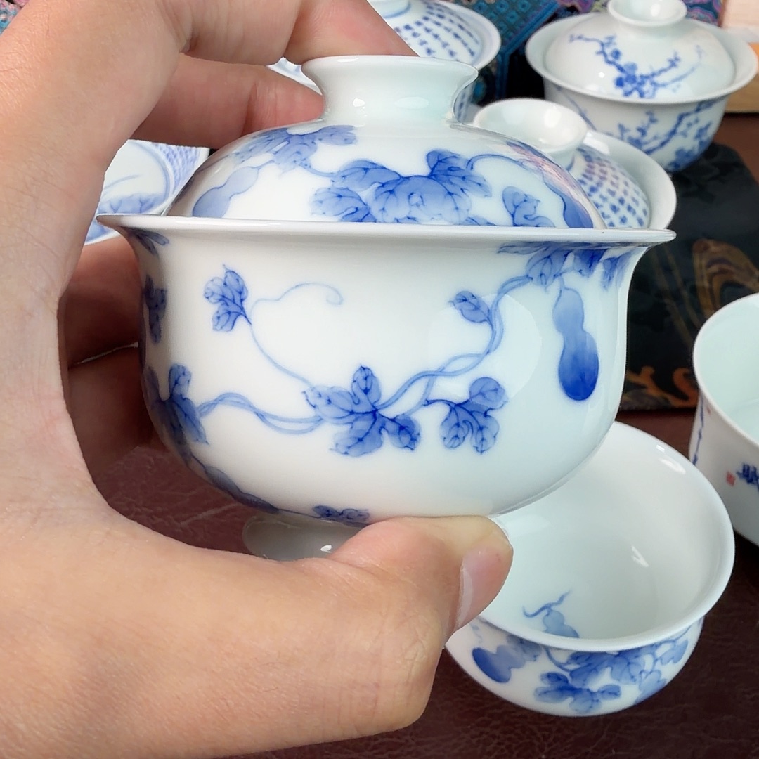 手绘青花葫芦手串