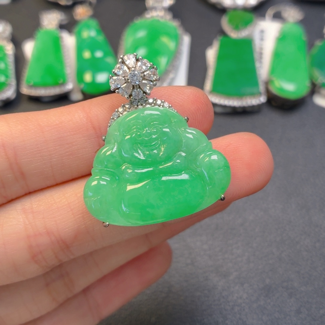 翡翠银S925镶嵌颈饰