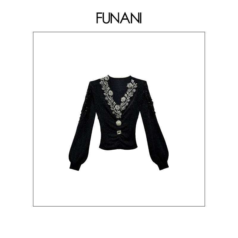 【FUNANI】 轻奢法式高级感重工原创设计感 上衣X2530670A