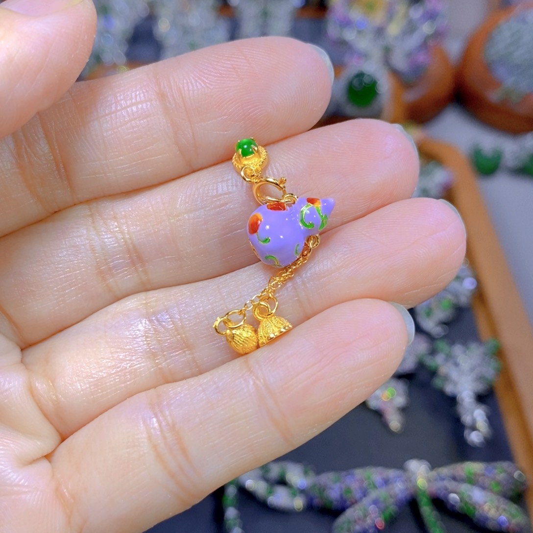 翡翠颈饰银S925镶嵌天然翡翠