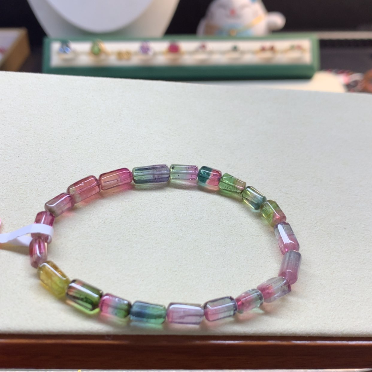 【闪购商品】碧玺手串未镶嵌西瓜原石5mm