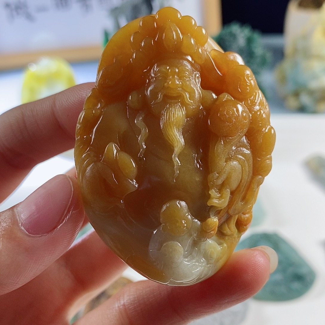 定制翡翠未镶嵌天然a货翡翠文财神