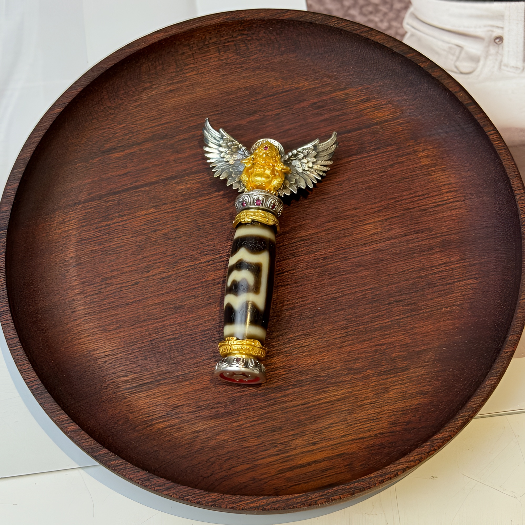 【鸿晰珠宝】大鹏鸟玛瑙珠s925银镶吊坠多样性发一TZ-DZ-009