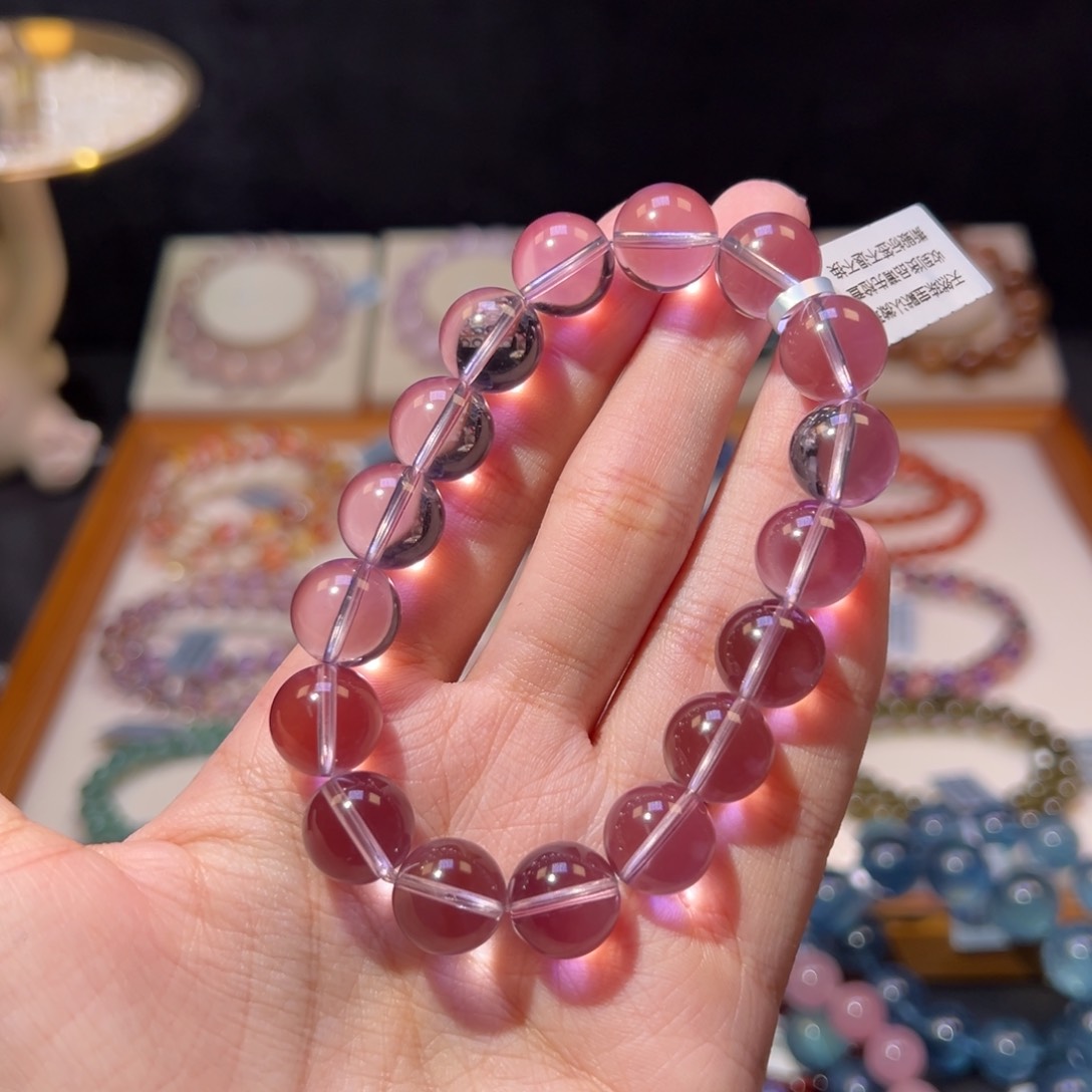 水晶手串未镶嵌12m收藏级净体玻利维亚