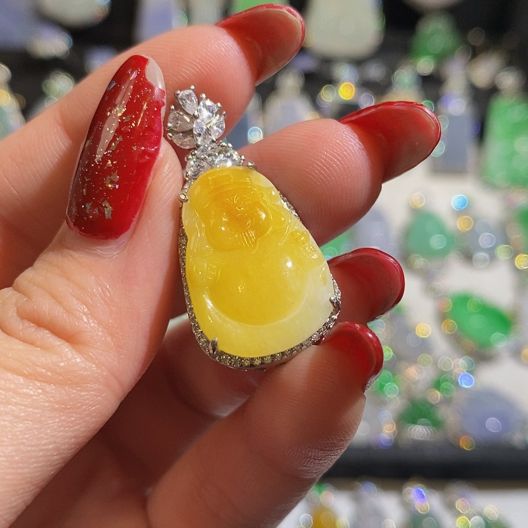 翡翠颈饰银S925镶嵌天然翡翠