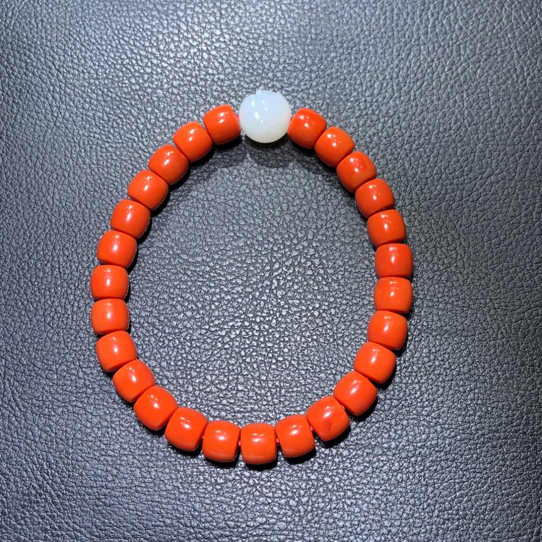 和田玉手串未镶嵌寒***得