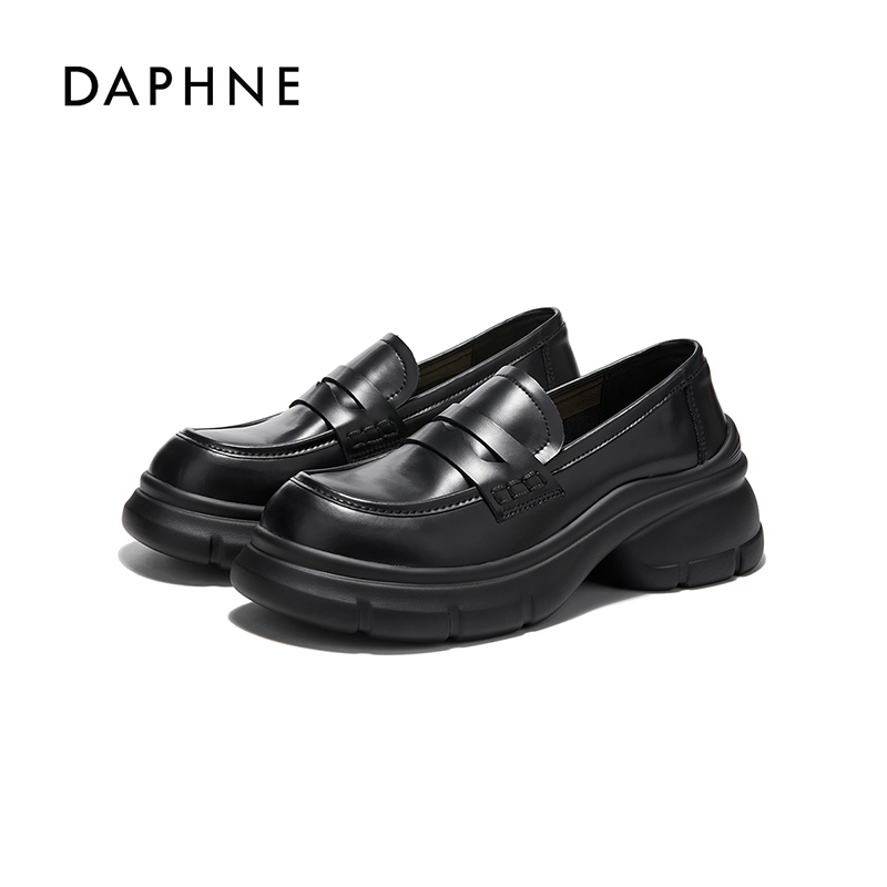Daphne/达芙妮女鞋2025秋季新款乐福鞋厚底增高休闲时尚百搭舒适