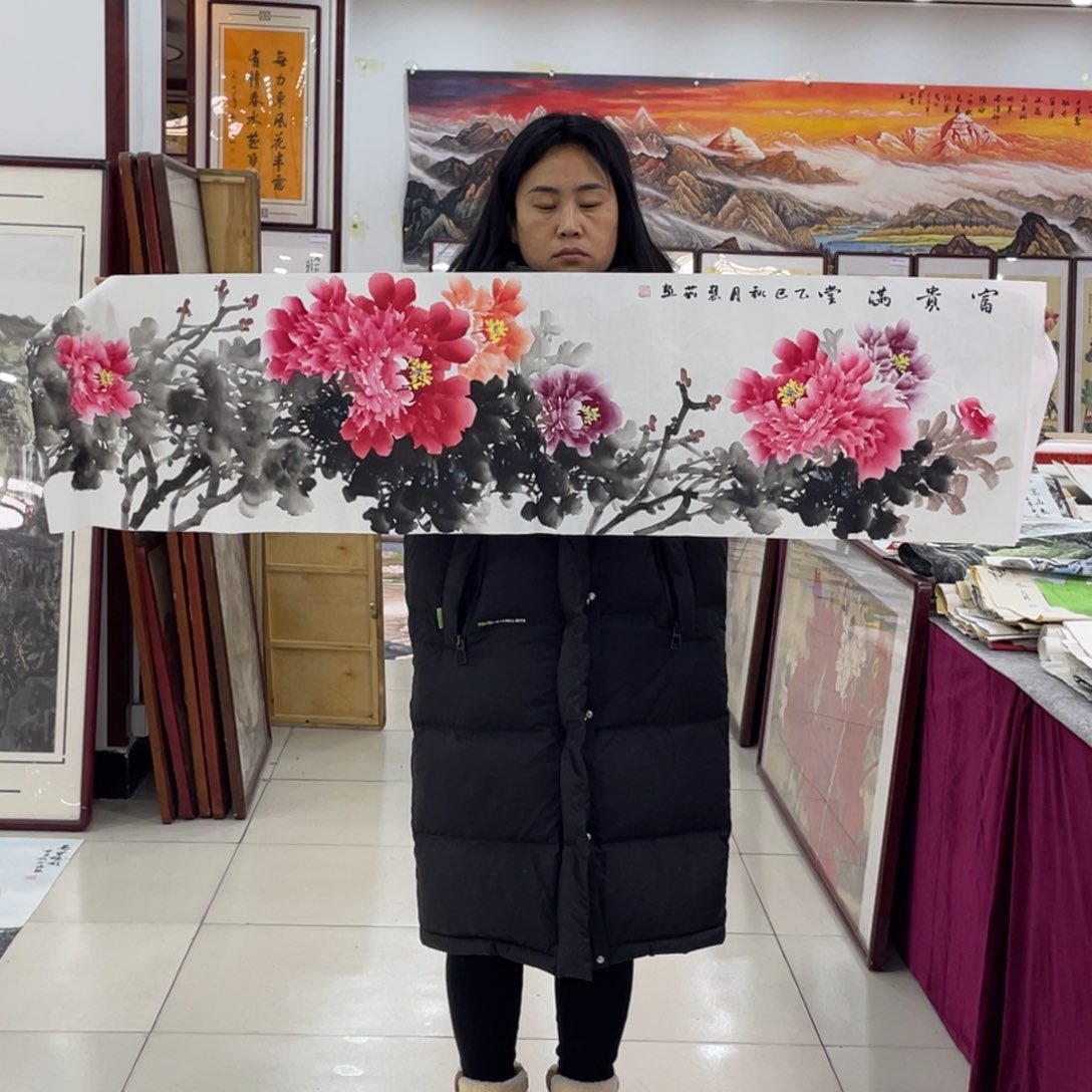 国画纯手绘的山水花鸟