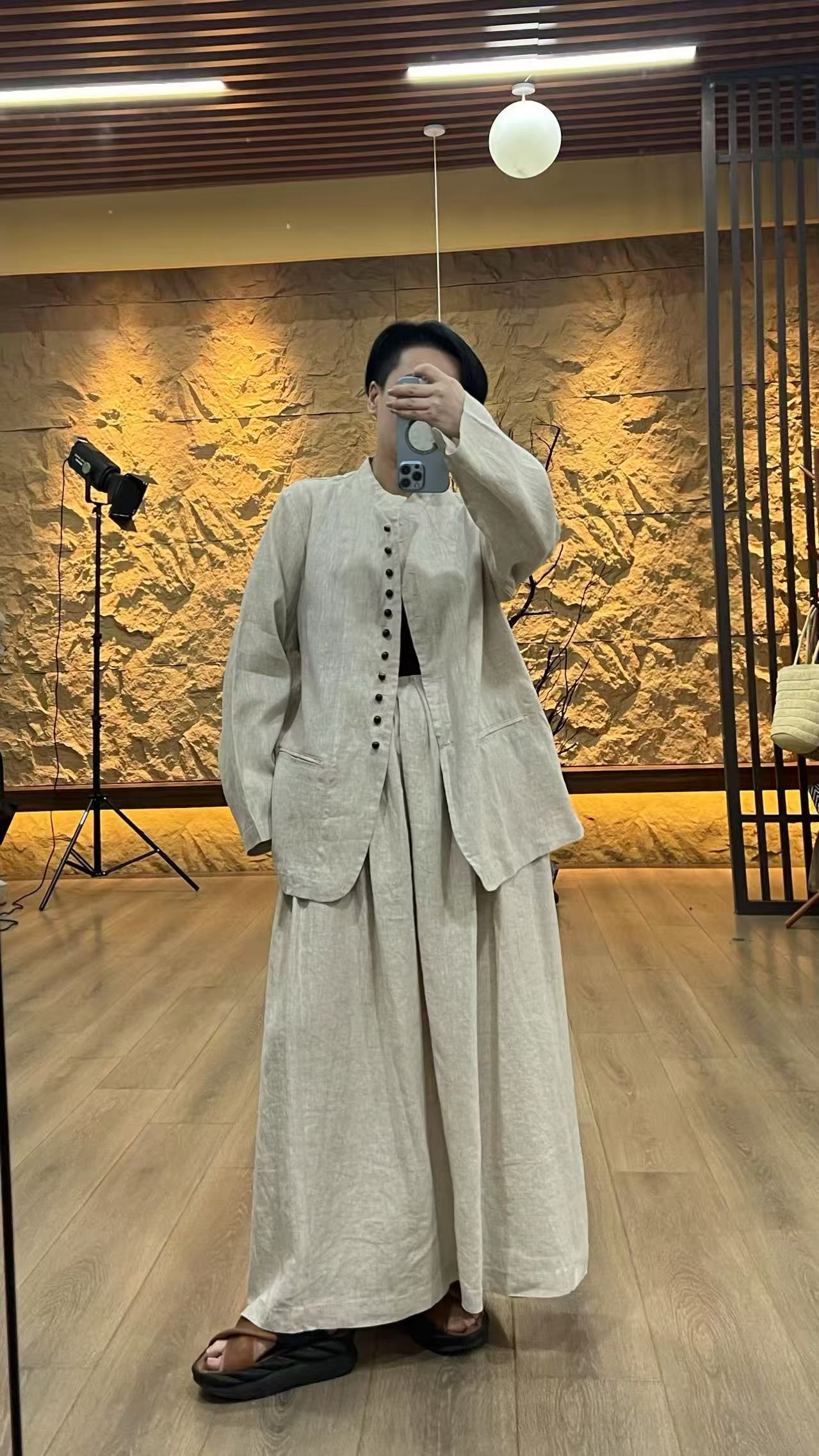 【蓉哥出品】设计款亚麻外套8695