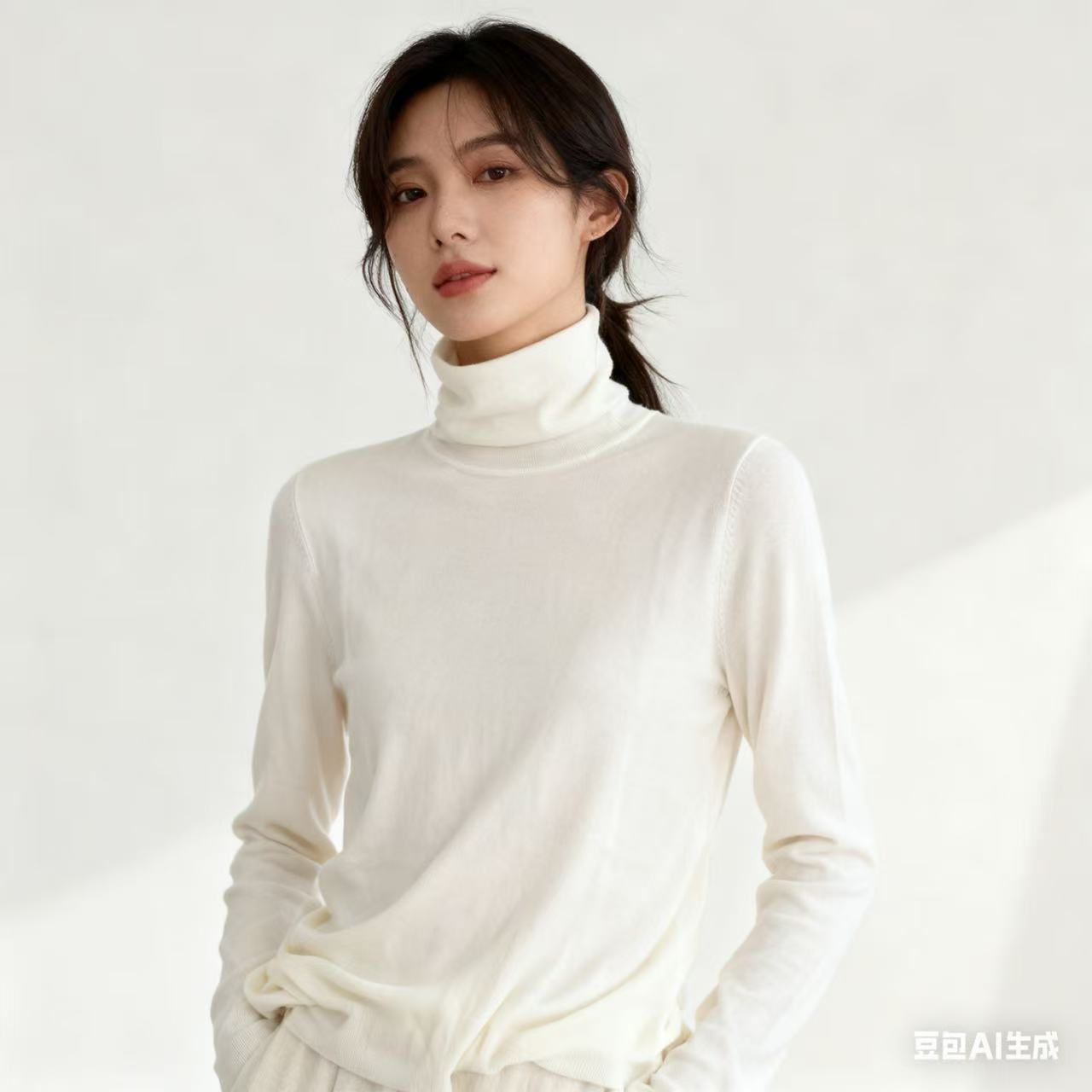 秋季女毛针织衫常规高领毛衣常规款打底衫针织25112046