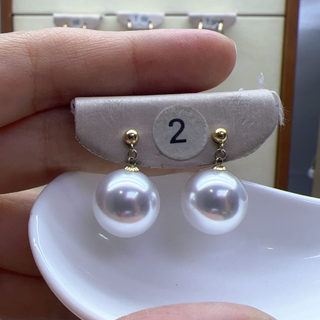 淡水珍珠耳饰18K金镶嵌