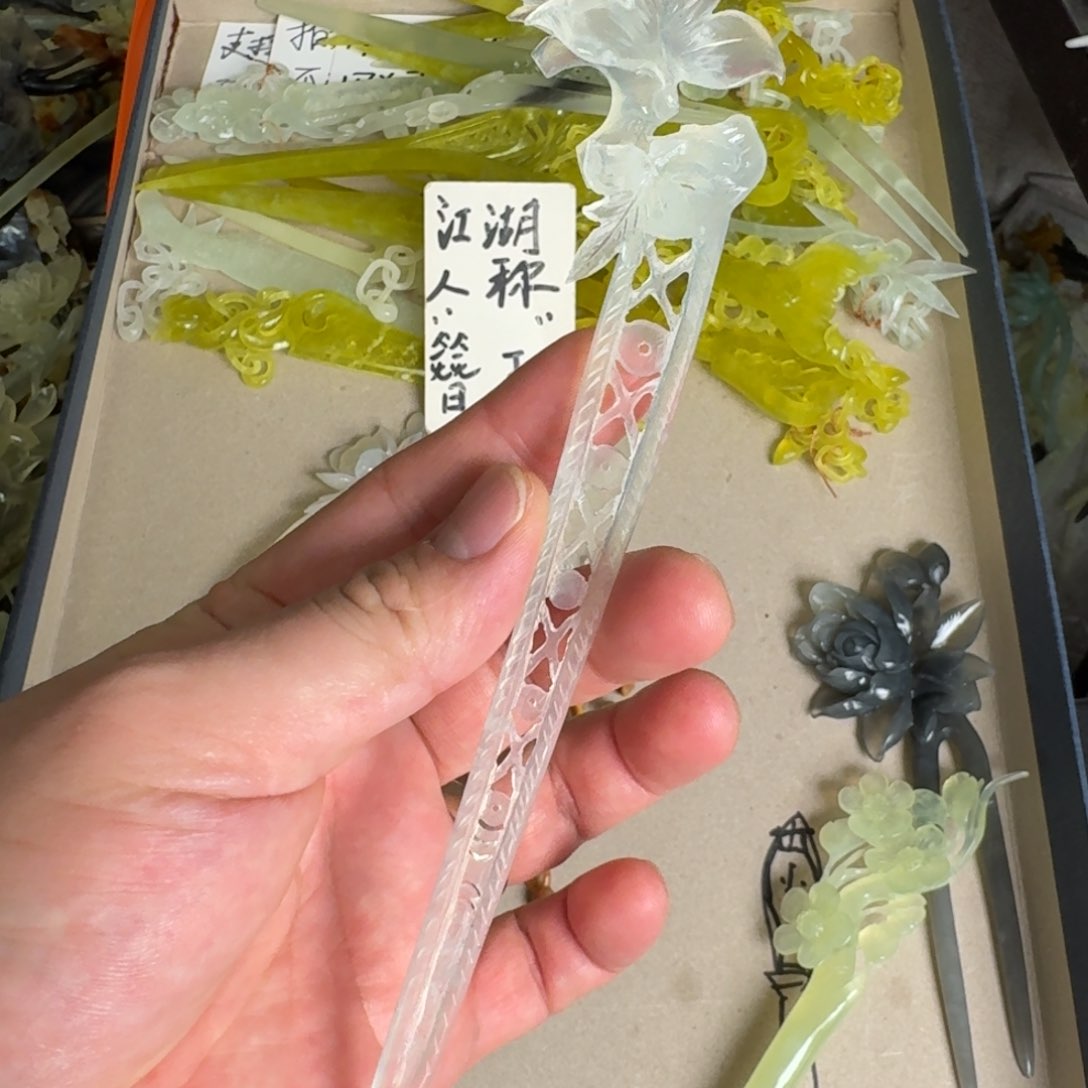 岫玉发饰未镶嵌明君玉簪就是好看