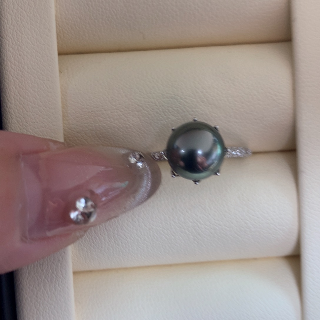 海水珍珠戒指18K金镶嵌