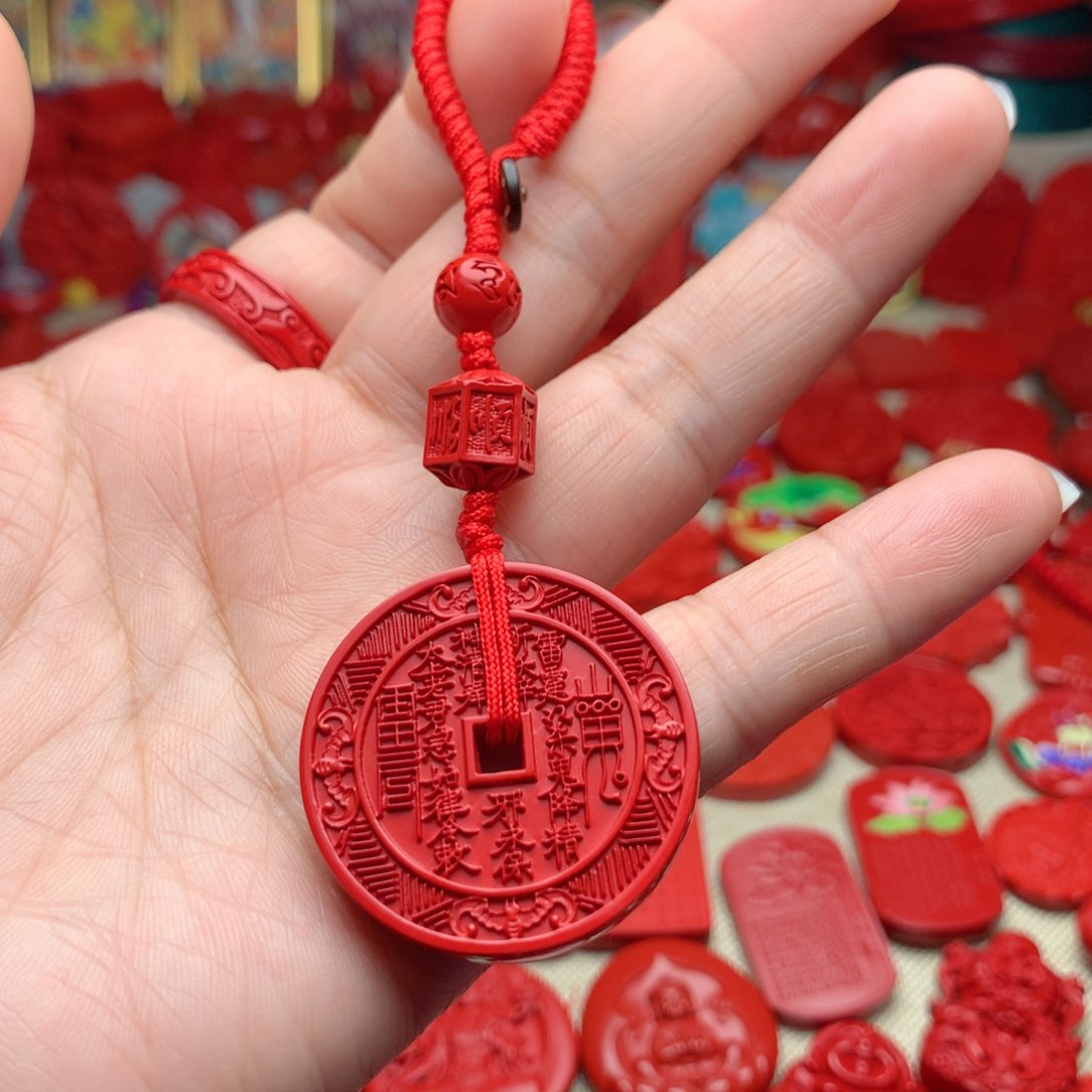 天然辰砂工艺品朱砂钥匙扣