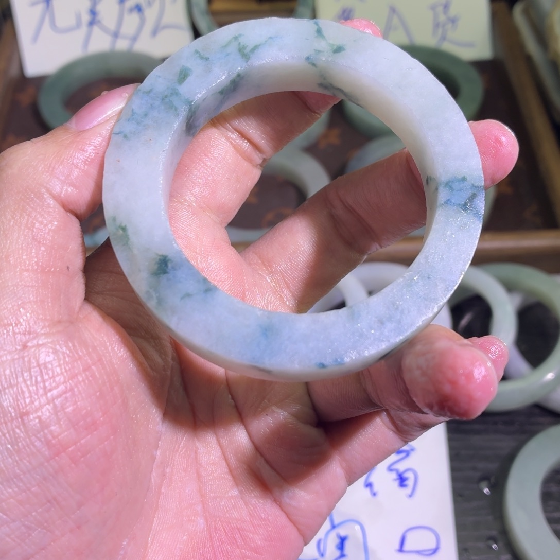 定制翡翠未镶嵌天然纹理随机，追求完美者慎拍