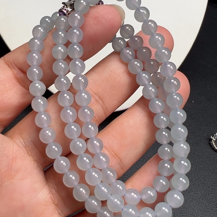 翡翠未镶嵌颈饰紫珠