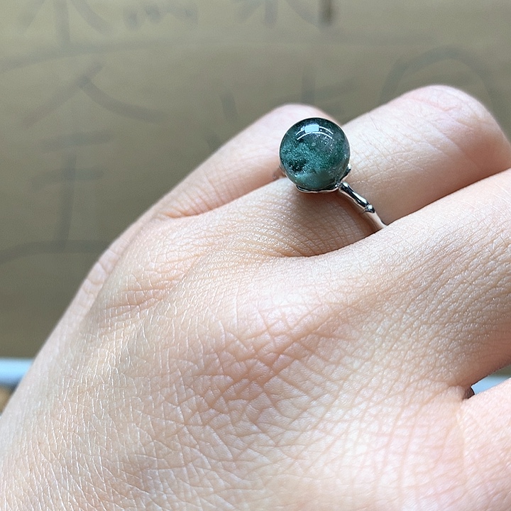 水晶水晶戒指银S925镶嵌