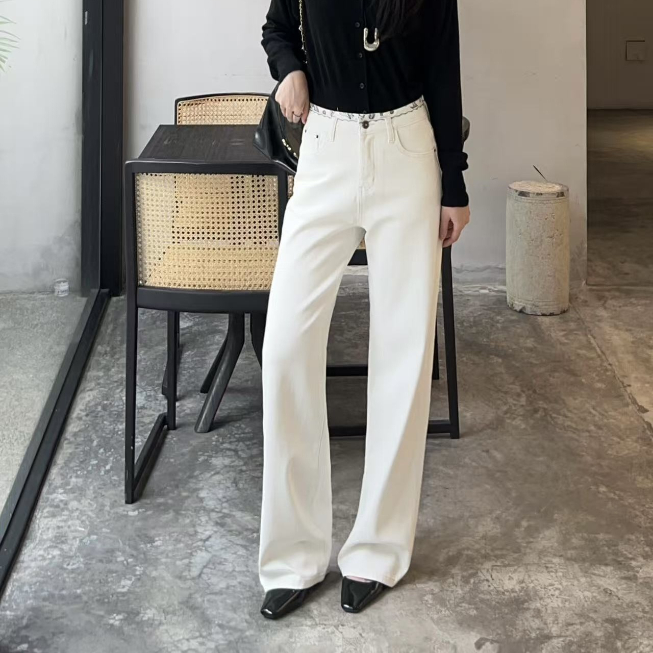 南油高腰秋款牛仔裤