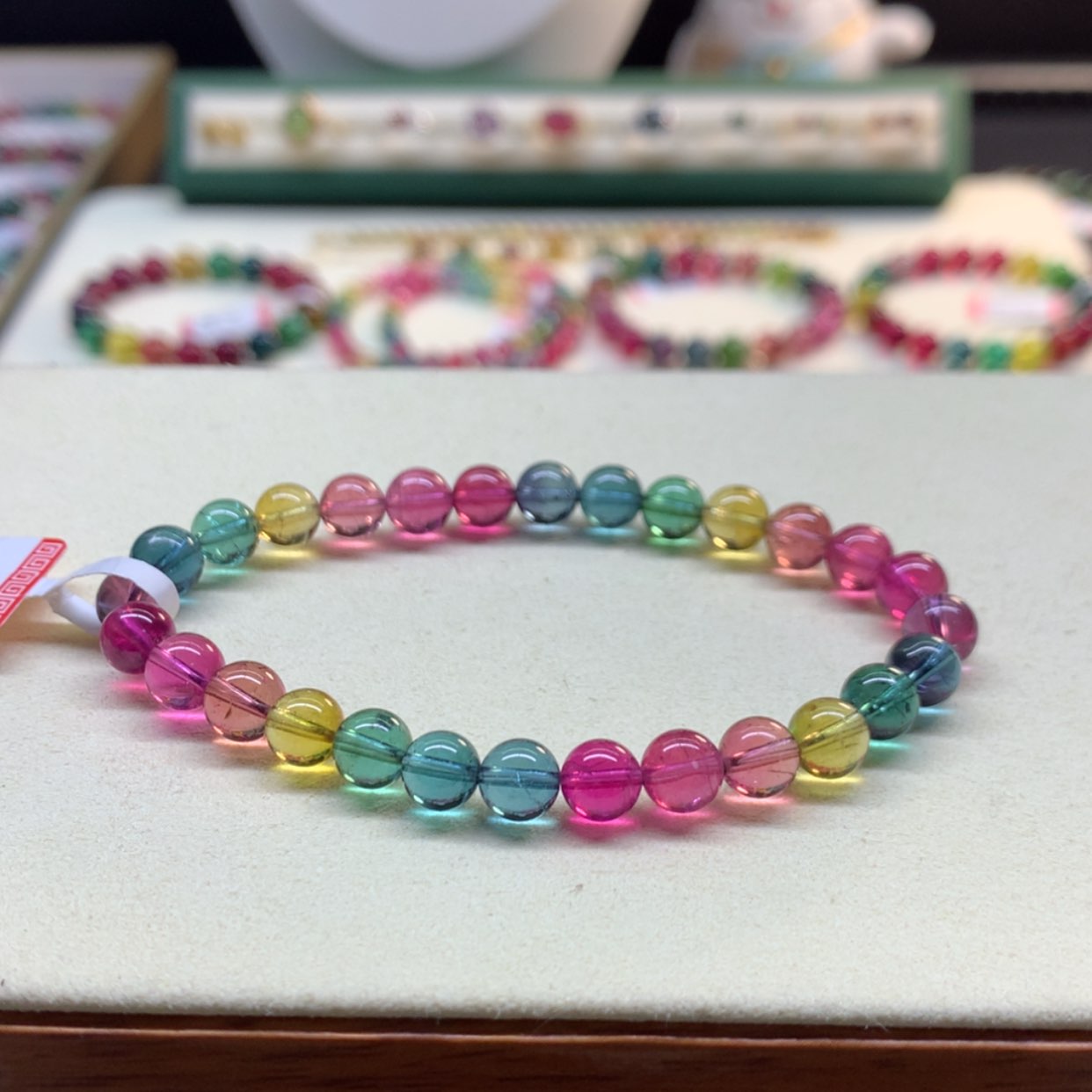 【闪购商品】碧玺手串未镶嵌碧玺荧光色标6.6mm