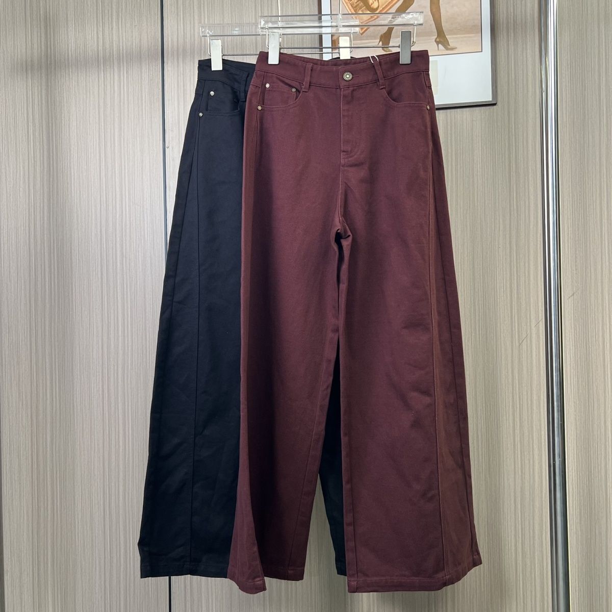 6010撤柜xxq直筒秋季牛仔裤新款阔腿高腰宽松休闲裤裤子显瘦