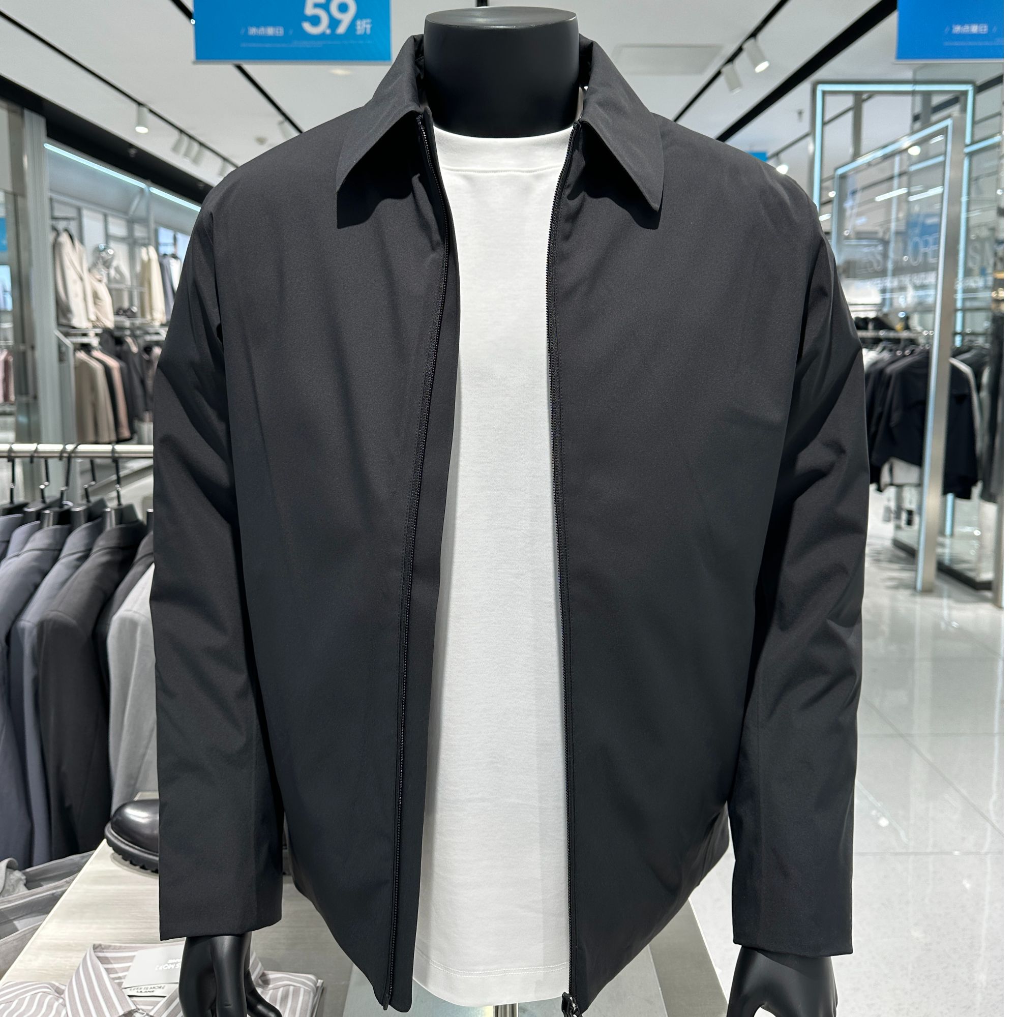 Lilanz/利郎（25新款）羽绒服白鸭绒茄克式翻领净面休闲羽绒服