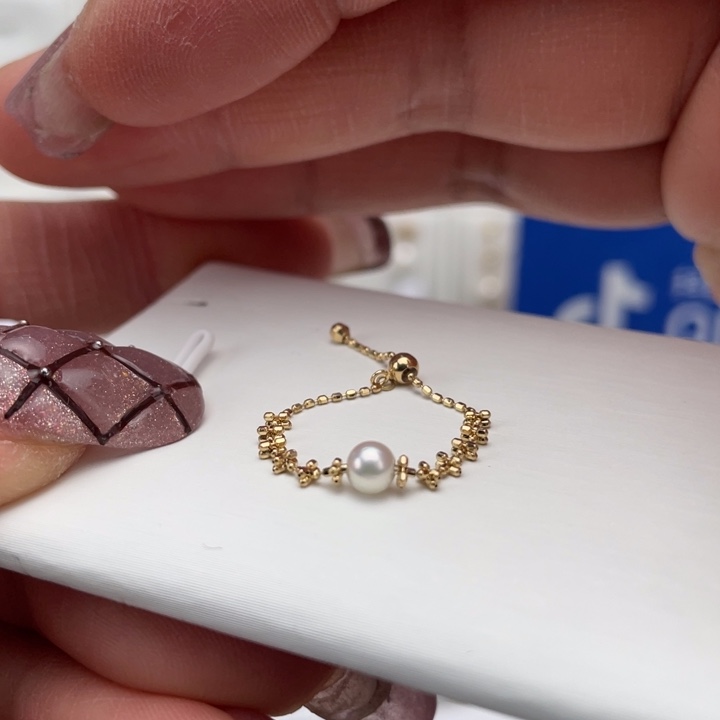 海水珍珠戒指18K金镶嵌