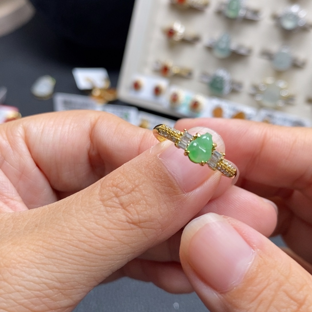 翡翠银S925镶嵌戒指