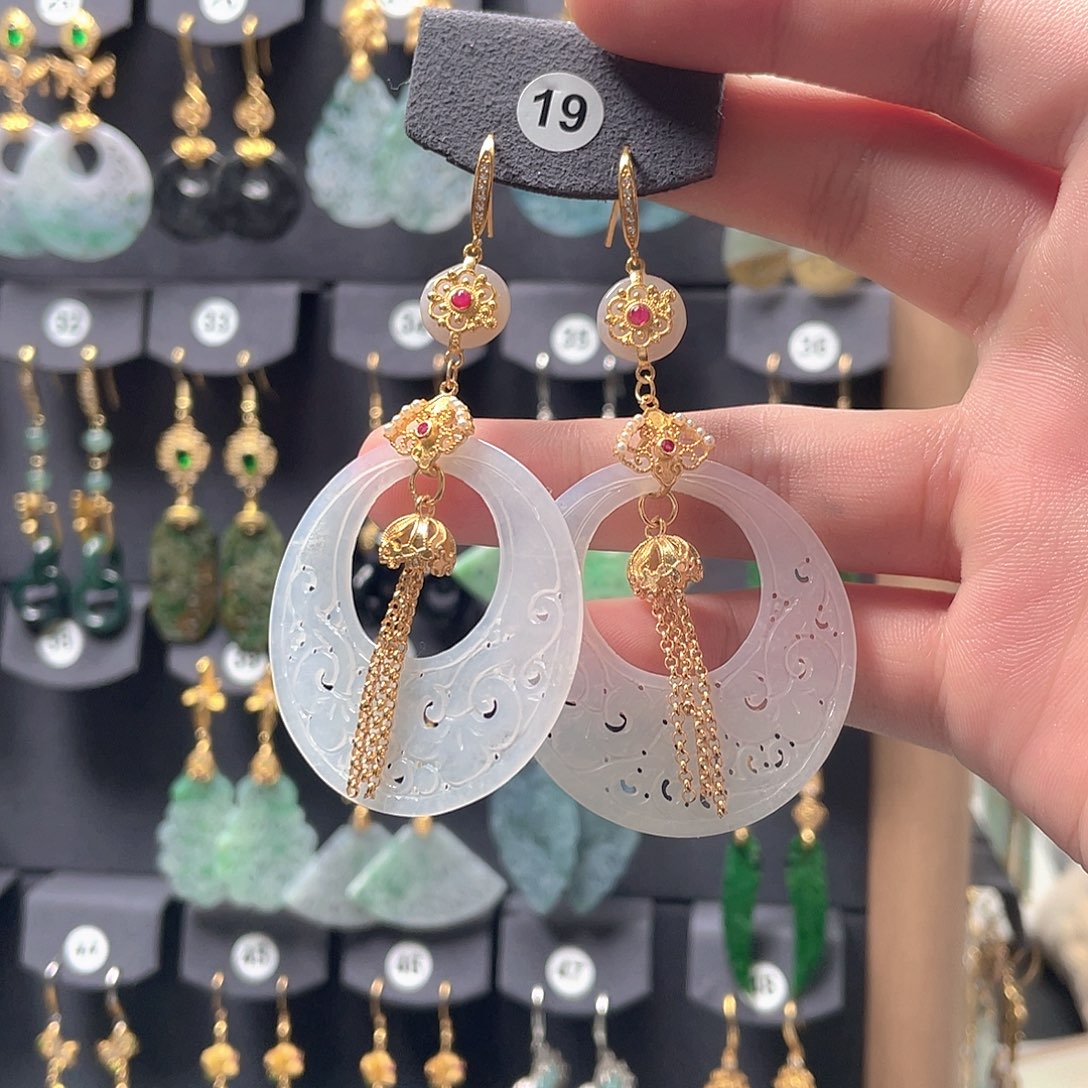 翡翠未镶嵌耳饰翡翠