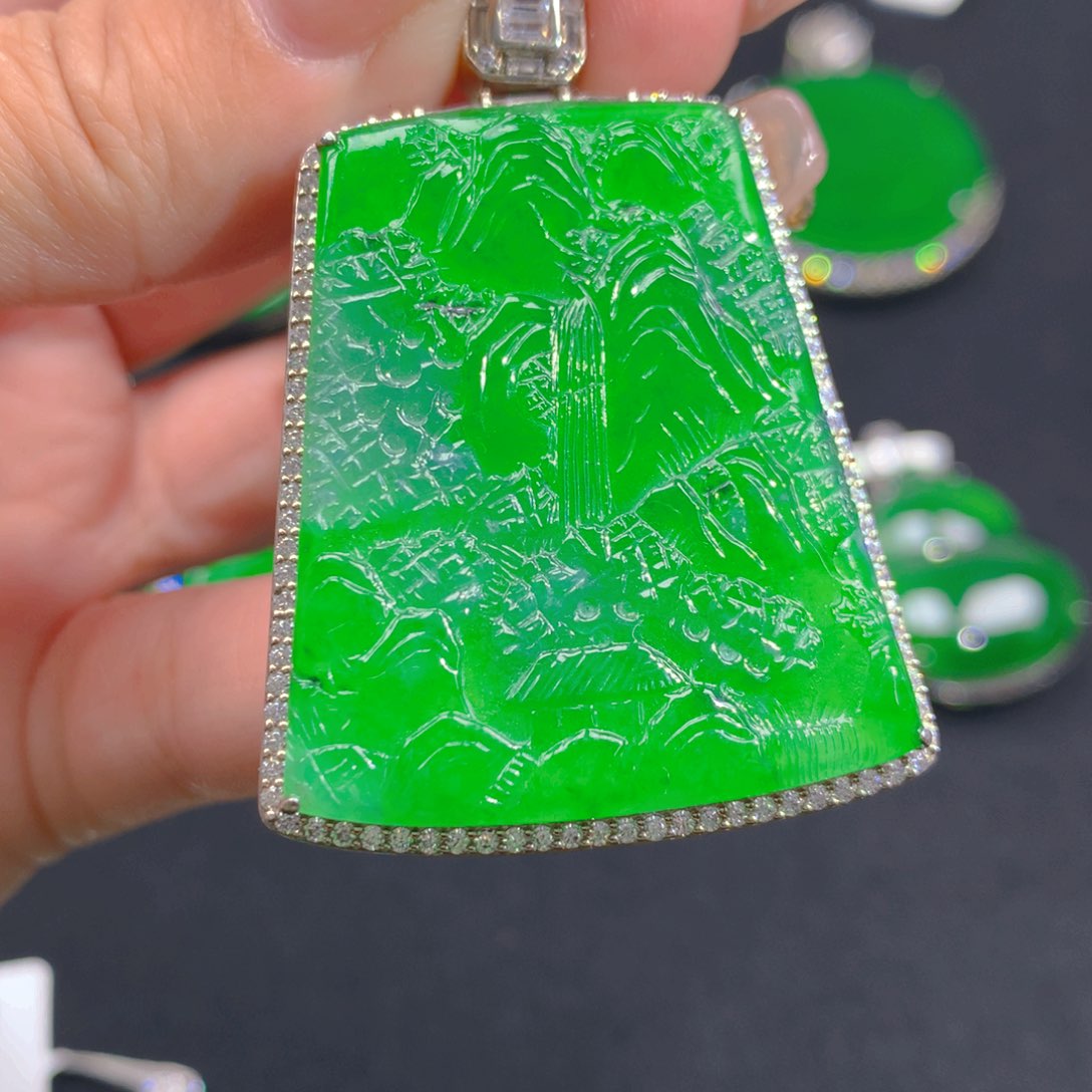 翡翠颈饰银S925镶嵌111111111