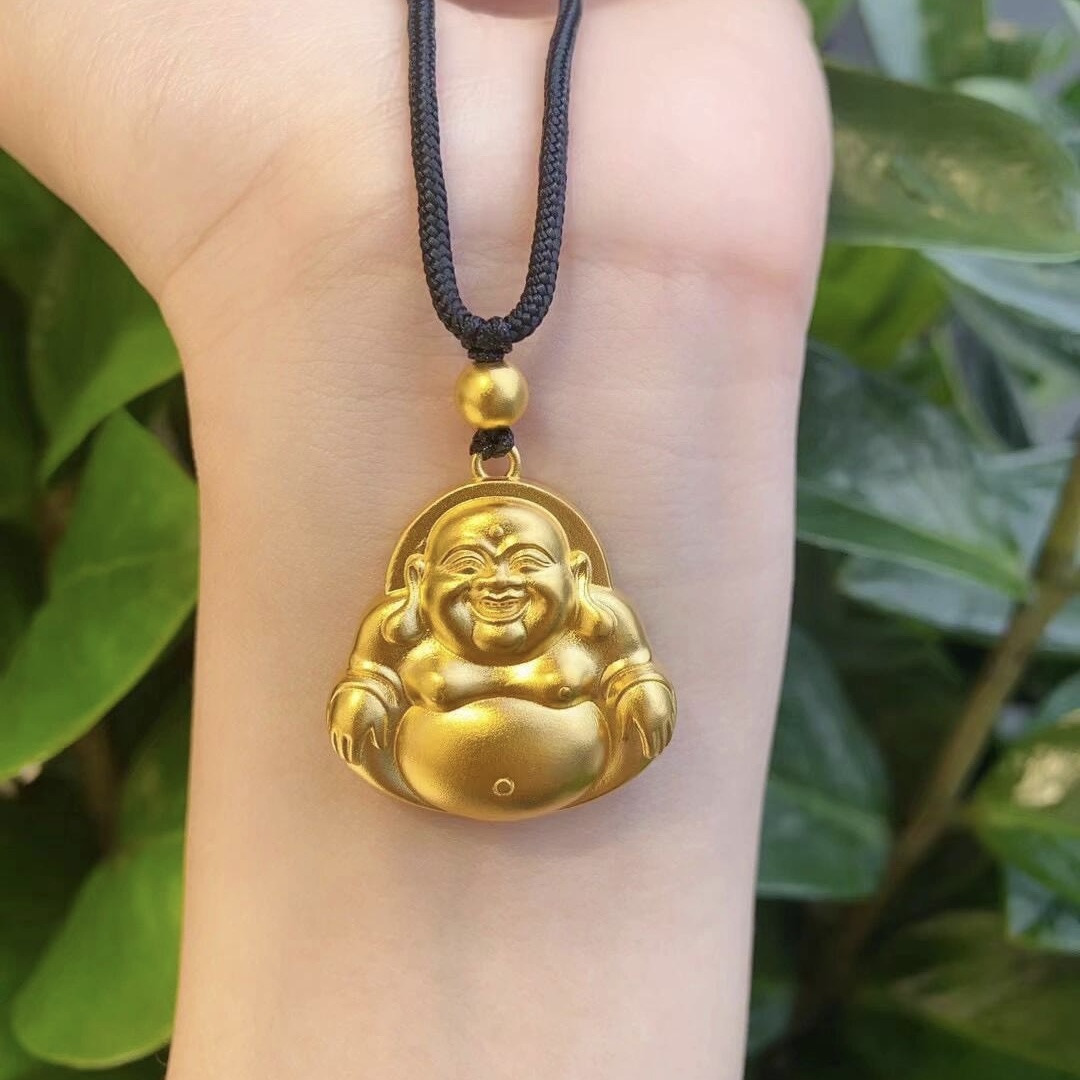 足金999纯黄金古法大肚佛