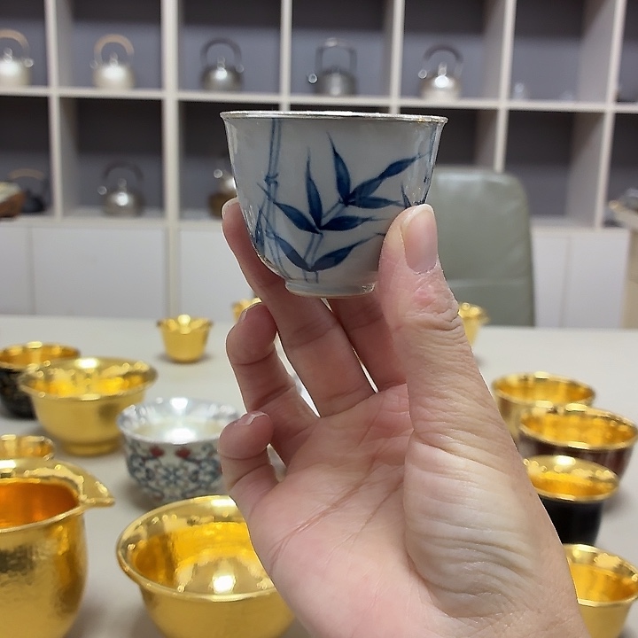 李小鹤瓷包银足银10克竹节杯