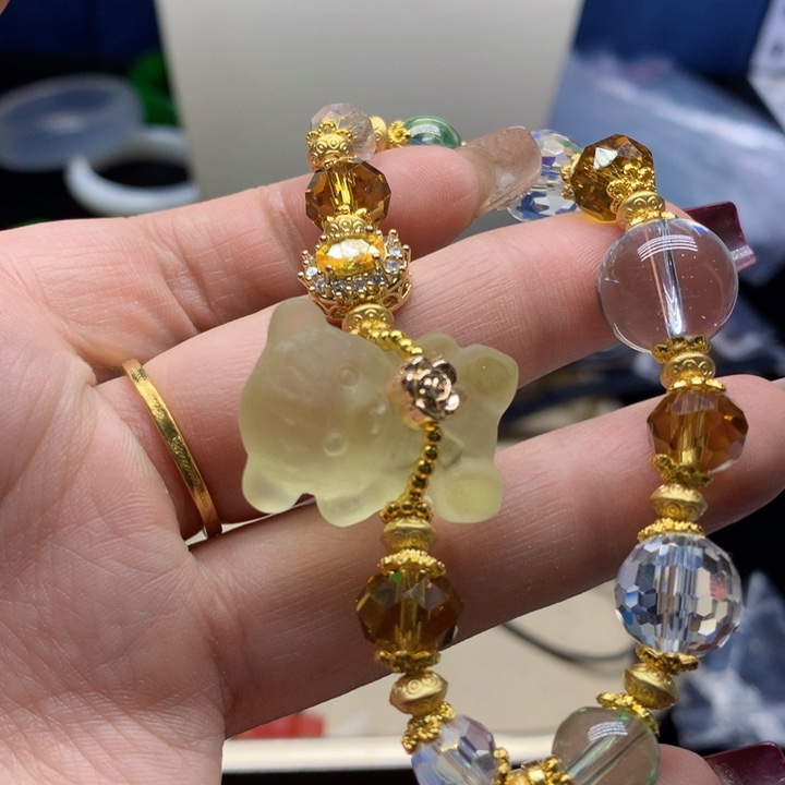 碧玺颈饰银S925镶嵌吊坠